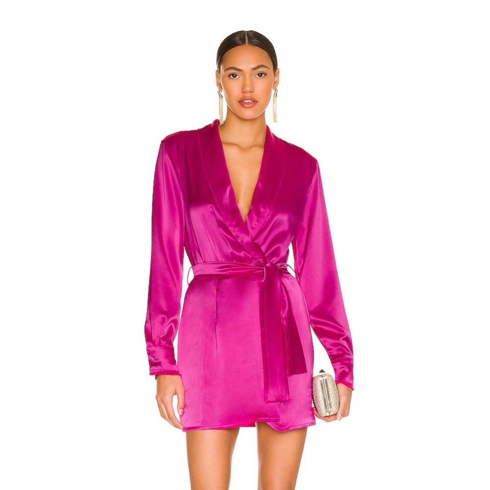 Delilah Wrap Dress in Magenta